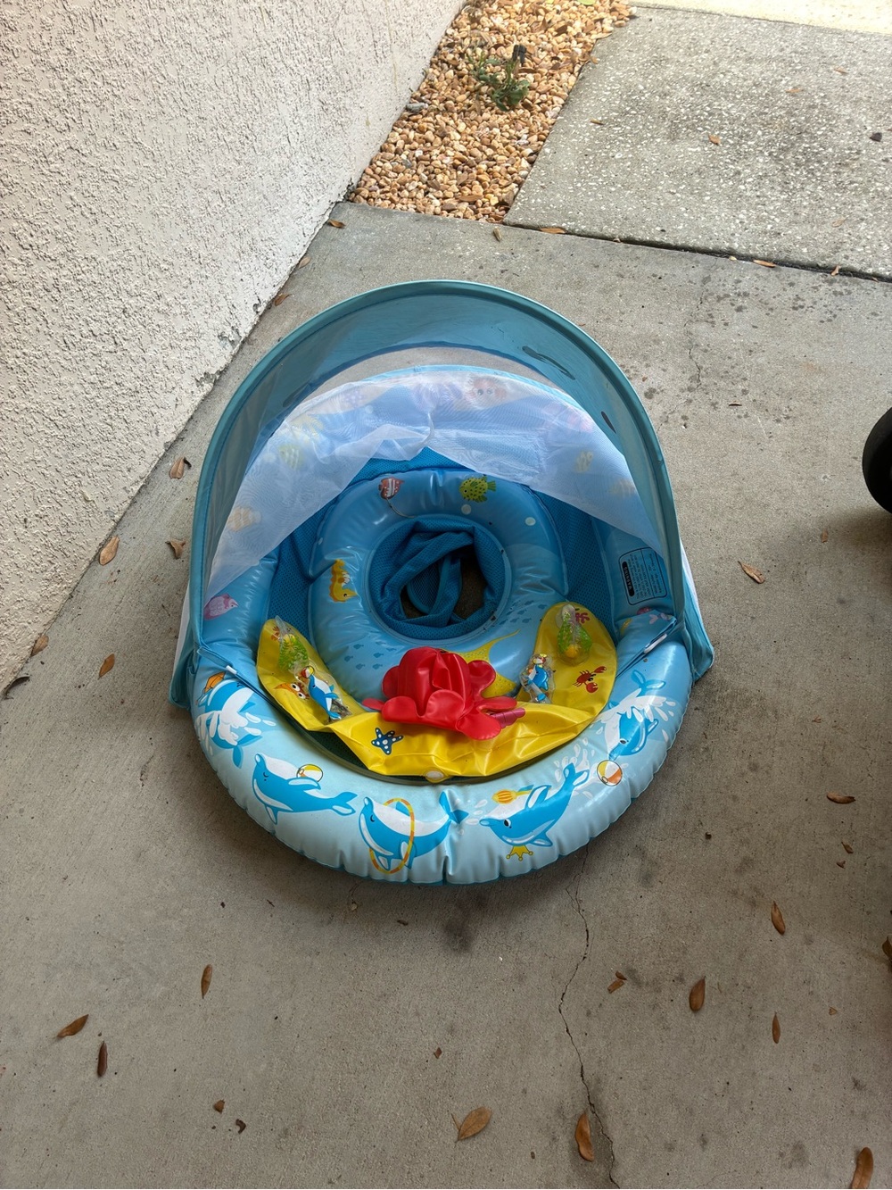 Inflatable Baby Pool Float with Canopy - Blue